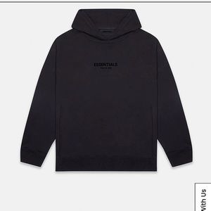 Fear of God Essentials Jet Black Hoodie